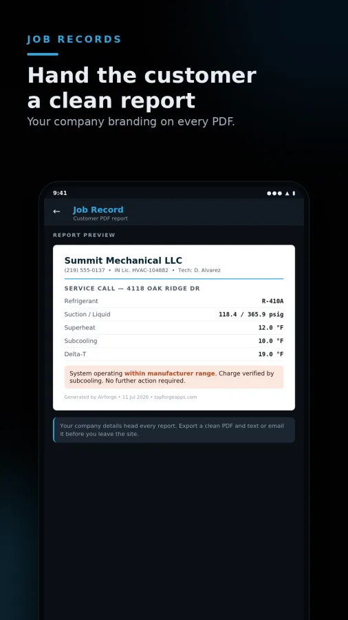 Airforge: HVAC/R Field Tools screenshot