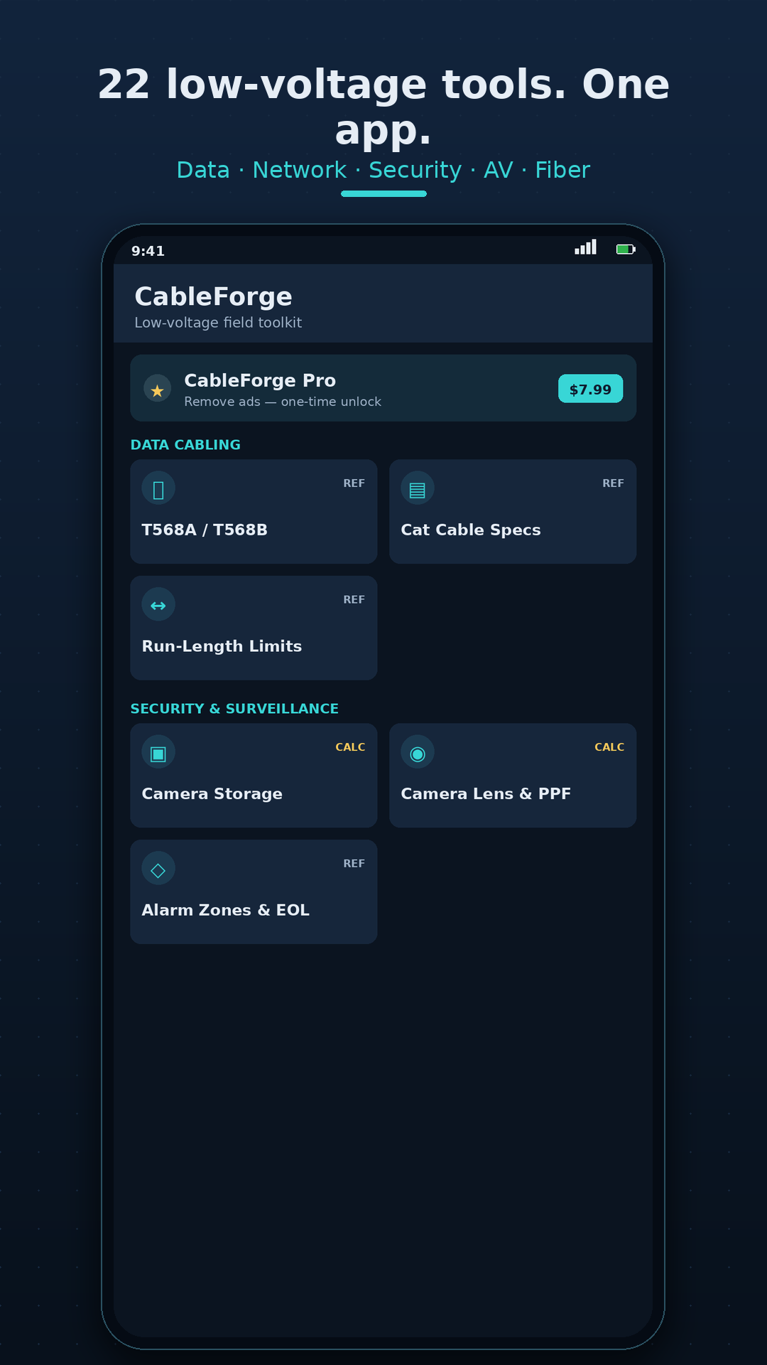 CableForge: Low Voltage Tools screenshot