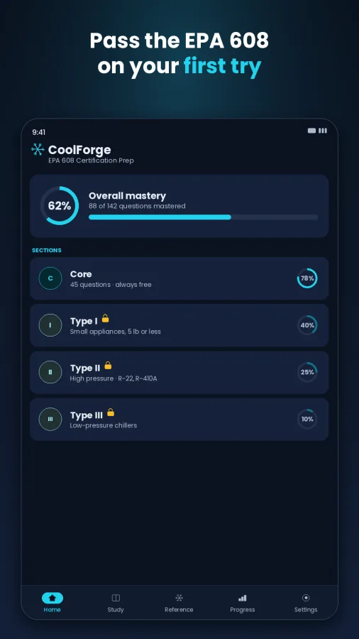 CoolForge: EPA 608 Prep screenshot