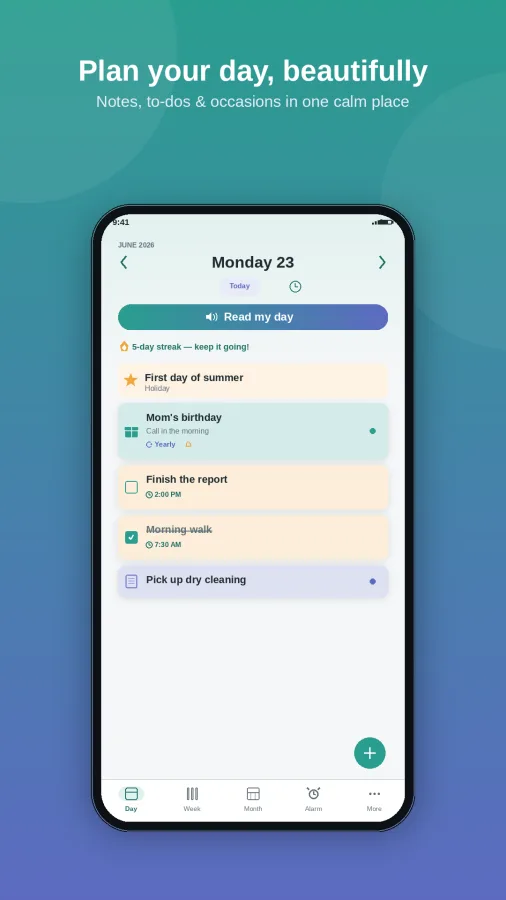 DayLeaf: Planner & Alarm screenshot
