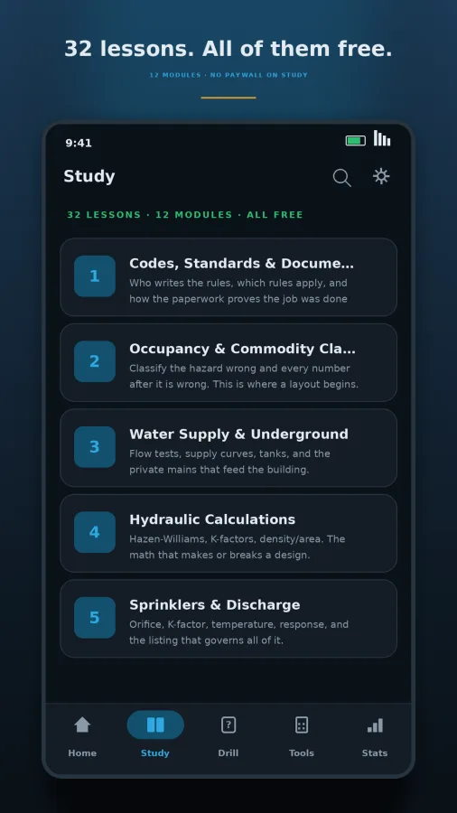 Fire Sprinkler Layout Prep - NICET screenshot