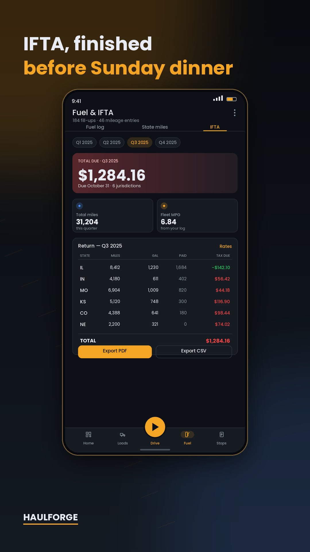 Haulforge: Owner Operator IFTA screenshot
