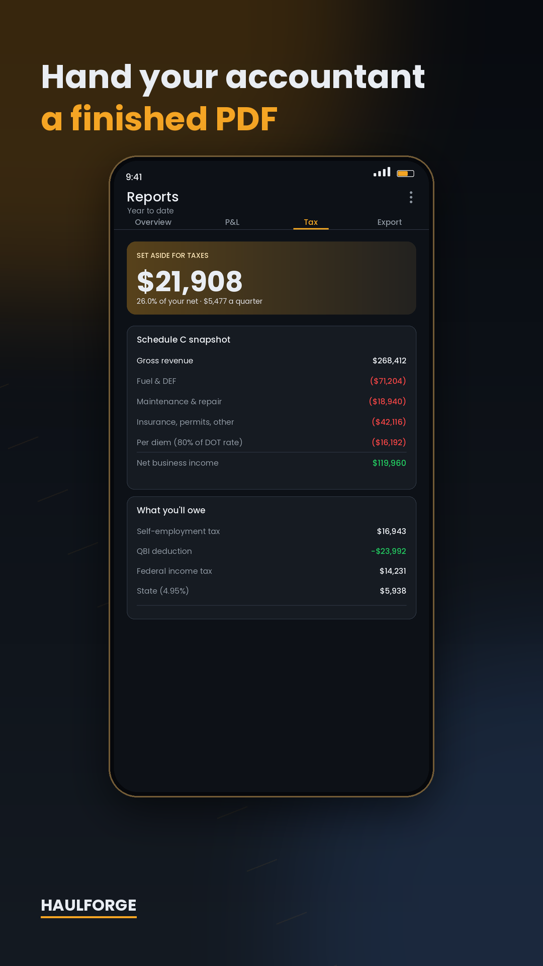 Haulforge: Owner Operator IFTA screenshot