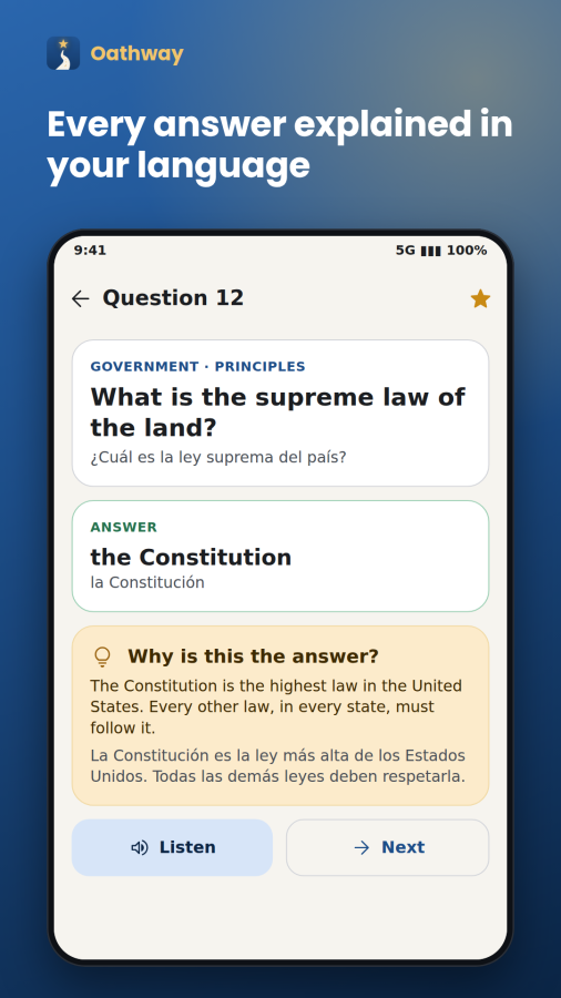 Oathway: US Citizenship Test screenshot