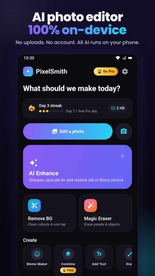 PixelSmith: AI Photo Editor screenshot