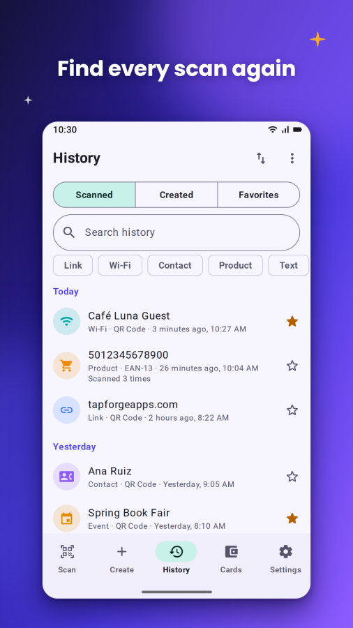 QRWand: QR & Barcode Scanner screenshot