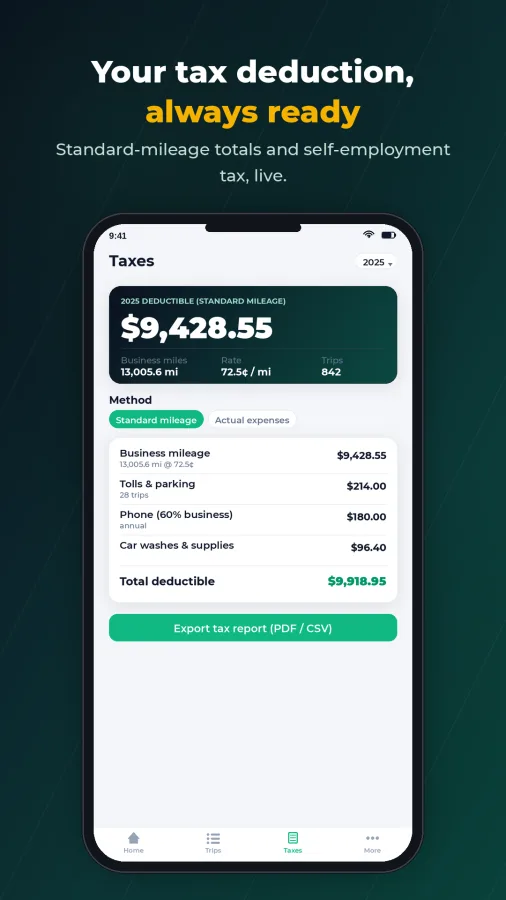 RideLedger: Mileage & Taxes screenshot