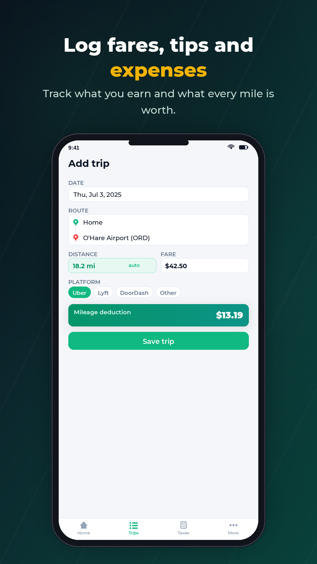 RideLedger: Mileage & Taxes screenshot
