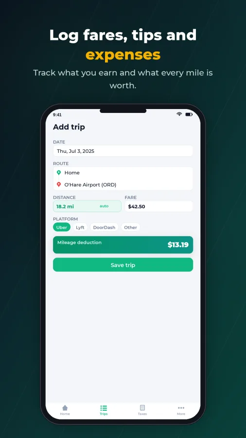 RideLedger: Mileage & Taxes screenshot