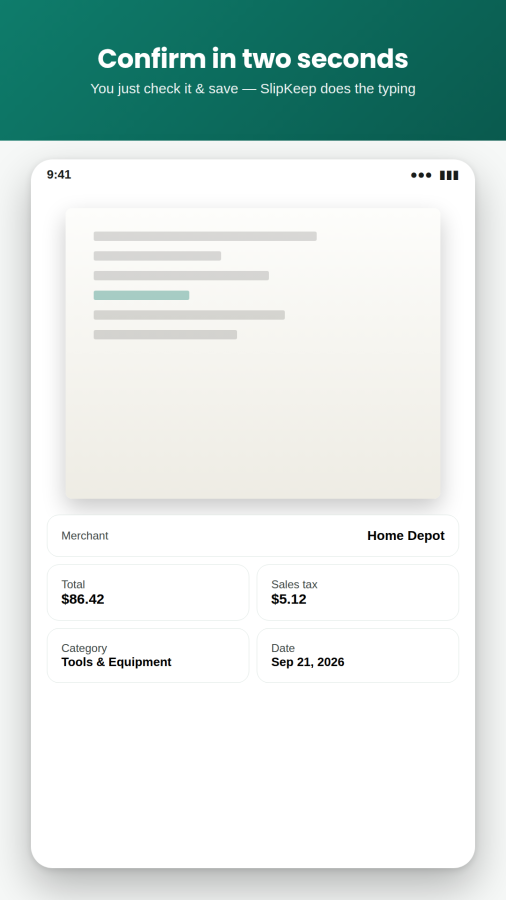 SlipKeep: Receipt & Expense screenshot