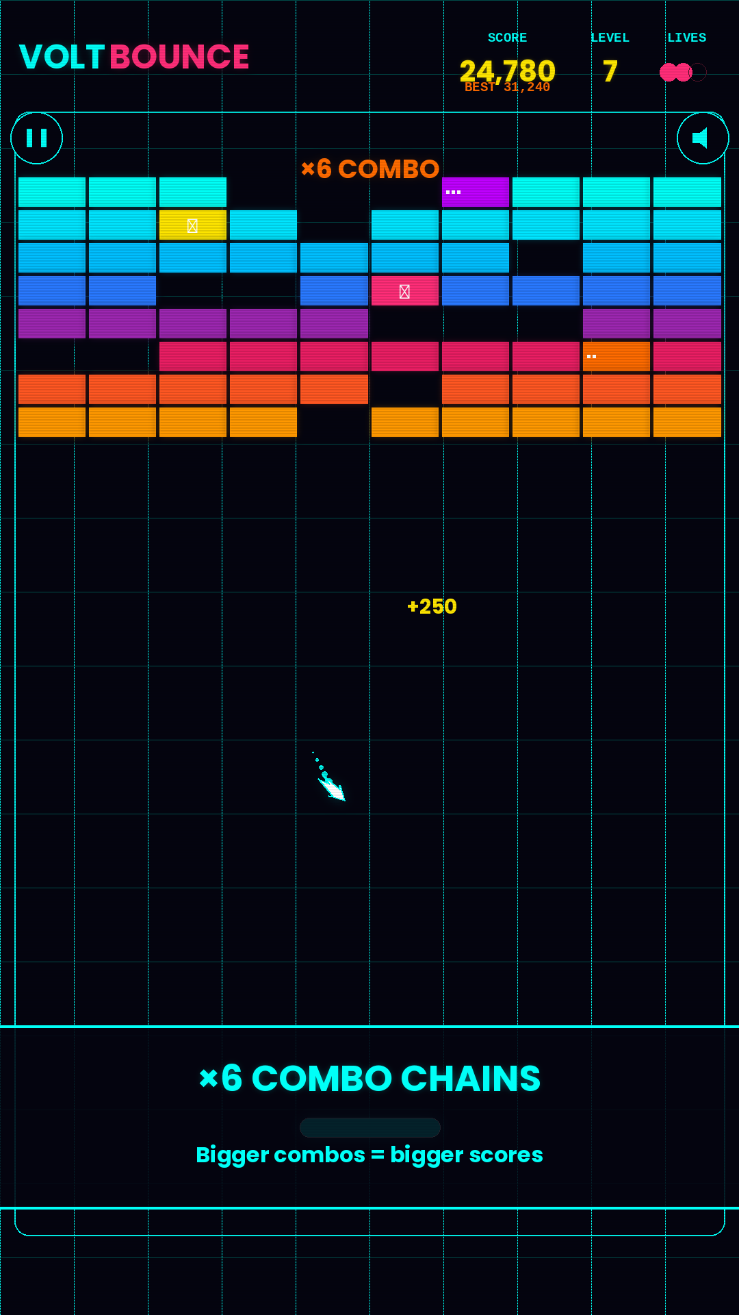 VoltBounce: Neon Brick Arcade screenshot