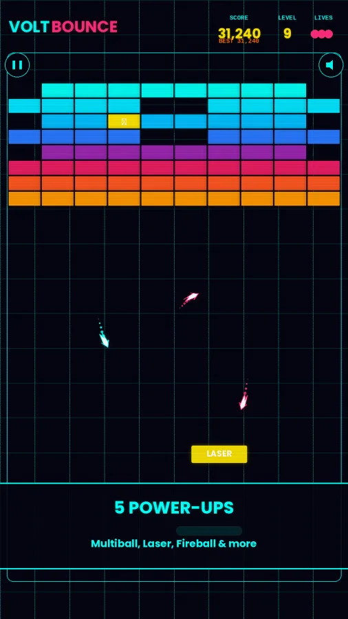 VoltBounce: Neon Brick Arcade screenshot